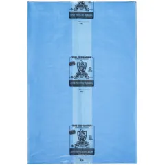 Blue VCI open-ended poly bags made from low density polyethylene (LDPE), supplied in a roll of 25. Each bag measures 58 inches wide by 80 inches long. Used for protecting metal parts from corrosion during storage or transit.