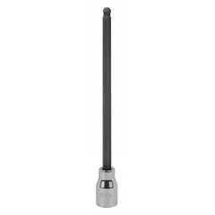 Ball-end hex bit socket with replaceable insert for 3/8 in drive. Tip size 6 mm. Ball-end design allows angled access to fasteners in confined spaces where straight bits cannot reach.