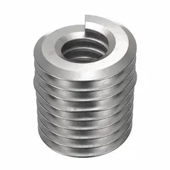 Free-running helical insert for repairing or reinforcing threads in metal substrates. Made from 18-8 stainless steel with a tensile strength of 200,000 to 250,000 psi. Requires a 3/32 drill bit and #2-56 STI tap. Supplied in a 1,000-piece pack.
