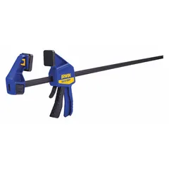 This dual-function tool serves as both a clamp and a spreader, with a max jaw opening of 36 inches and an adjustable range from 7 7/8 in to 43 3/8 in. The 3 1/4 in throat depth accommodates a variety of workpieces. Designed for one-handed operation, it is suitable for holding, gluing, assembly, and spreading tasks in woodworking, cabinetry, and metal fabrication.