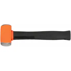 Steel engineering hammer with a round-shaped head weighing 4 lb and measuring 1 5/8 in diameter. Overall length is 16 in. Used for heavy striking tasks such as driving chisels, aligning parts, or breaking materials in industrial maintenance, metalworking, and construction.