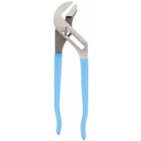 Tongue and Groove Plier: Flat, Groove Joint, 2 in Max Jaw Opening, 10 in Overall Lg, 7 Jaw Positions (MPN 415)