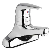 CHICAGO FAUCETS Low Arc Bathroom Faucet: 420, Cast Brass, Polished Chrome Finish, 1.5 gpm Flow Rate (MPN 420-T41ABCP)