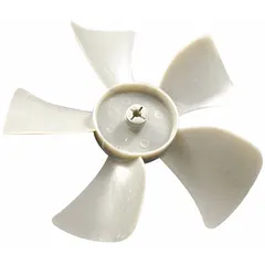 This plastic fan blade is designed for general ventilation and air movement in industrial equipment. It features a 5-inch diameter, 1/4-inch bore, and 5 blades with clockwise-facing discharge. Suitable for exhaust or supply fans in manufacturing plants, warehouses, and HVAC systems where corrosion-resistant plastic blades are preferred.