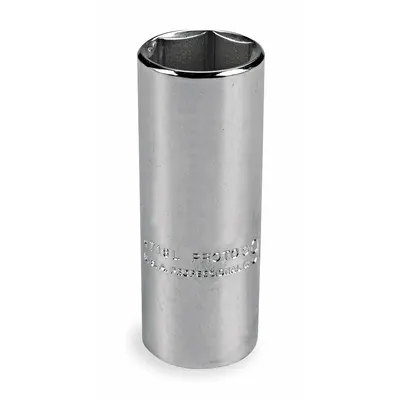PROTO Socket: SAE, 1/4 in Drive Size, 9/16 in Socket Size, 6-Point, Deep, Chrome - 1/4" Drive Hand Sockets