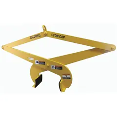 These slab tongs are designed for lifting concrete, metal, or stone slabs with a minimum jaw opening of 8 inches. Polyurethane pads provide secure gripping during vertical handling in construction, precast yards, and stone fabrication.