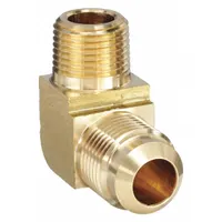 Flared Fitting Elbow: 5/8 in OD x 3/8 in Pipe Fitting Size, Flared/Threaded, Brass (MPN L249F-10-6)