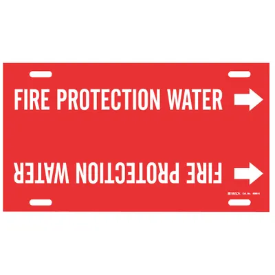 BRADY Fire Protection Water Strap-On Pipe Marker - Fire Protection Water Strap-On Pipe Markers