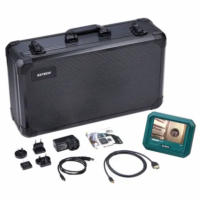 EXTECH Videoscope: 800 x 480, 3 3/8 ft Shaft Lg, 5.5 mm Camera Dia, 5 in Display Size - Standard Single View Borescopes