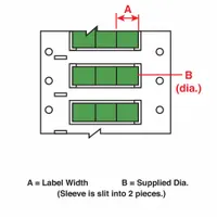 Sleeve Label: 3/16 in x 21/32 in, Polyolefin, Green (Matte), For 10 AWG to 20 AWG Wire Gauge (MPN 3PS-187-2-GR-S-3)
