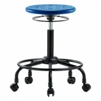 Stool: Polyurethane, Ht Range 22 1/2 in to 30 1/2 in, 13 in Seat Wd, 13 in Seat Dp, 0 Glides, Blue (MPN IPMBSO-RT-RC-BLU)