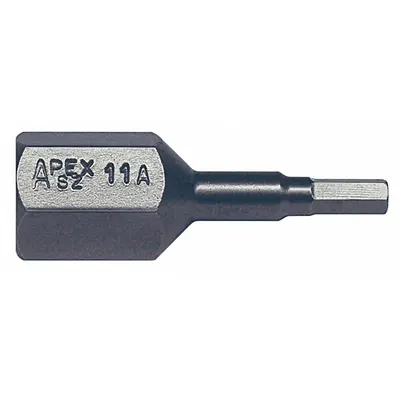 APEX Insert Bit: Insert Bit, Imperial, Hex Head, Std, 1 3/8 in Overall Lg, Impact Rated - Hex Impact Bits