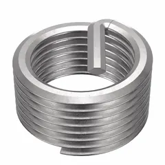 Free-running tanged helical insert for restoring or reinforcing internal threads in metal assemblies. M18-1.50 thread size, plain finish, supplied in a 6-pack.