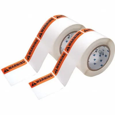 BRADY Pre-Cut Label Stock Roll: Warning, Warning Header, 3 in x 3 in, 3 in, Polyester - Brady Warning Precut Label Rolls