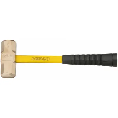 AMPCO Double Face Engineers Hammer: Fiberglass Handle, 3 lb Head Wt, 14 in Overall Lg - Non-Sparking Engineering Hammers