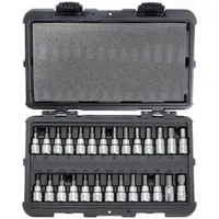 WESTWARD Socket Bit Set: 26 - 50 Pieces, 3/8 in Drive Size, 27 Pieces, 1 27/32 in Overall Lg (MPN 54TL64)