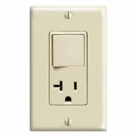 Combination Switch/Outlet: Rocker Switch, 5-20R, White, 120V AC, 20 A (MPN 5636-I)