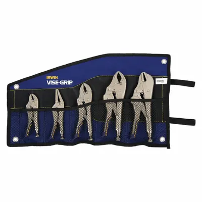 IRWIN Locking Pliers Set: Curved, 2 in_1 1/2 in_1 1/8 in_1 7/8 in Max Jaw Opening - Locking Pliers Sets