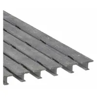 Fiberglass pultruded grating with ISOFR flame-resistant rating. Nominal size 24 in x 6 ft (WxL). Suitable for corrosion-resistant walkways, platforms, and trench covers in industrial environments where fire safety is required