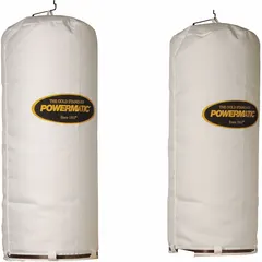 Replacement upper filter bag for PM1900TX-BK3 dust collectors. Captures 96% of particles 30 microns and larger. Used in woodworking shops for fine-dust filtration.