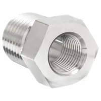 Hydraulic Hose Adapter: 1/8 in x 1/4 in Fitting Size, Female x Male, NPTF x NPTF, Rigid, Straight (MPN 1/4 X 1/8 PTR-SS)