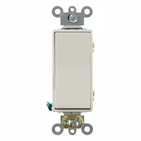 LEVITON Wall Switch: Rocker Switch, Double Pole, Maintained, Light Almond, 120/277V AC, 20 A (MPN 5622-2T)