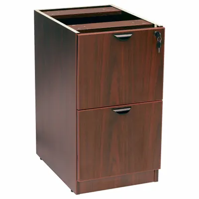 BOSS Desk Pedestal: Mahogany, 2 Drawers, 26 in Overall Wd, 28 1/2 in Overall Ht - Desk Pedestals