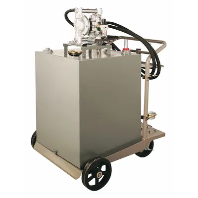 LIQUIDYNAMICS INC. Air Drum Pump: Cart, 1:1, 8 gpm Max. Flow Rate, 9,000 cps Max. Viscosity - Two-Way Used-Oil Transfer Tank Cart Air-Operated Pump Systems
