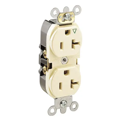 LEVITON 5362-IGT Duplex Receptacle, 5-20R, 125V AC, 20A, Light Almond - General Purpose Receptacles