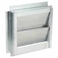 11.5"H-W 4.5"L Aluminum Backdraft Damper: For 10 in Fan, Single Panel, 11 1/2 in H, 11 1/2 in W