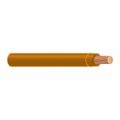 Single-conductor stranded copper building wire rated 600 V, 10 AWG, with THHN/THWN-2 insulation for dry and wet locations up to 90°C. Orange jacket for circuit identification. Suitable for general-purpose power and lighting in conduit systems.