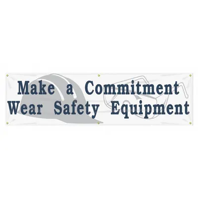 ACCUFORM Make A Commitment Wear Safety Equipment Banner MBR814 - Make A Commitment Wear Safety Equipment Banners