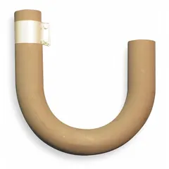 Flange-mount assembly component for gas wall and ceiling heaters. Constructed of black coated aluminized steel. Includes a 4-inch diameter fitting with tube clamp. Overall dimensions: 20 in x 20 in x 4 in.
