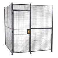 RAPIDWIRE Welded Partition Cage: 8 ft W x 10 ft D 10 ft H, Gray, 4 Sides, Powder-Coated (MPN 810104W)