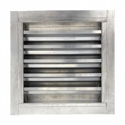 Dayton Intake Louver: Flanged, Flush Mount, 29 1/2 in H, 41 1/2 in W, Aluminum - Drainable Adjustable-Blade Louvers