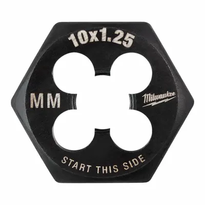MILWAUKEE Solid Hex Rethreading Die M10x1.25 - Solid Hex Rethreading Dies