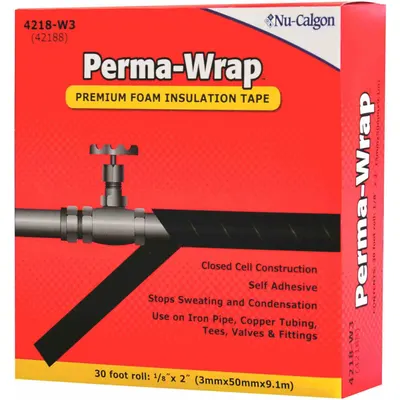 NU-CALGON Foam Tape: Continuous Roll, 2 in Roll Wd, 10 yd Overall Roll Lg, 125 mil Thick - Sealing Foam Tape