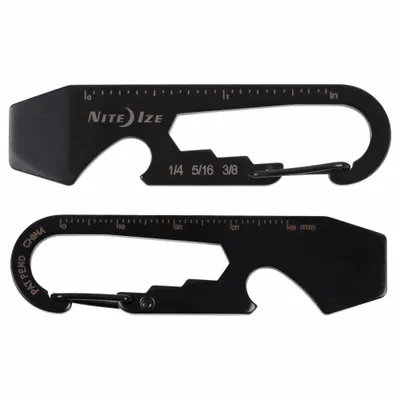 NITE IZE Carabiner Key Clip, Stainless Steel, Black, 5/8 in Width - Belt Key Clips & Carabiners