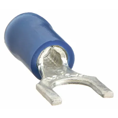 STA-KON Fork Terminals: Blue, Nylon, #6 Stud Size, 18 AWG – 14 AWG Wire Range, Std Fork - Insulated Fork Terminals