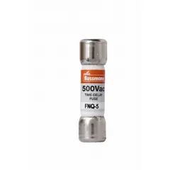 Midget time-delay fuse rated 5 A at 500 V AC, with dimensions 13/32 in x 1 1/2 in. Non-indicating cylindrical body. Used for overcurrent protection in control circuits, motor starters, and lighting systems where delayed response to inrush currents is required.