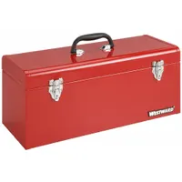 WESTWARD Tool Box: 20 in W 8 in D 9 in H, Steel, Red, Padlock, 1 Compartments