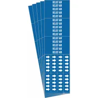 Pipe Marker: Relief Air, Blue, White, Fits 3/4 in and Smaller Pipe O.D., 3 Pipe Markers, 5 PK (MPN 7240-3C-PK)