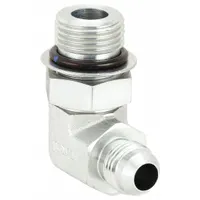 Hydraulic Hose Adapter: 1/2 in x 3/8 in Fitting Size, Male x Male, ORB x JIC, Rigid, 90° Elbow (MPN 2062-8-6S)