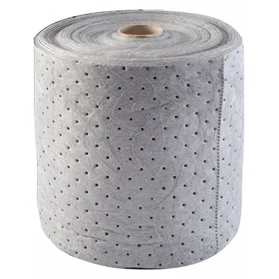 CONDOR Sorbent Roll: Gray, Polypropylene, 150 ft Roll Lg, 15 in Roll Wd, Bale - Sorbent Rolls