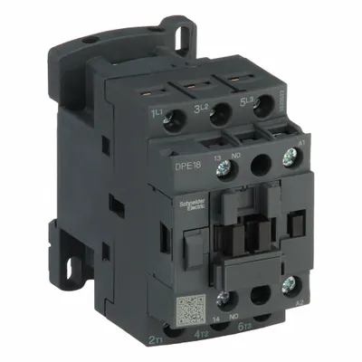 SCHNEIDER Magnetic Contactor: Non-Reversing, 3 Poles, 3NO Contacts, 18 A - Non-Reversing IEC Contactors