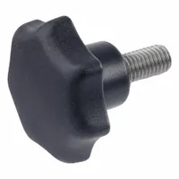 JW WINCO Plastic Hand Knobs w/Stainless Stud; Plastic Star Knobs w/Stainless Stud: 7 Point (MPN 6336.5-ST-40-M8-20)