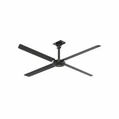 Industrial HVLS ceiling fan from the XP Series with a 10 ft blade diameter. Operates on 120V AC, single-phase, drawing 8.3 A. Features variable speed control and a silver finish. No light kit included. Suitable for large spaces requiring high-volume, low-speed air movement.