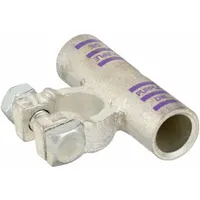 WESTWARD Battery Terminal: Flag, Crimp, 3/0 ga, Purple Color, Negative, Copper, 5/16 in Stud Size