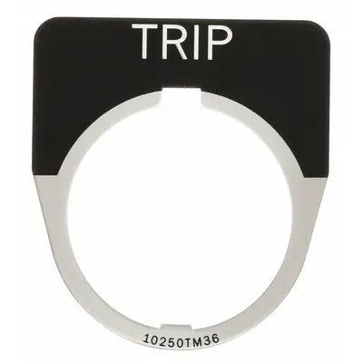 EATON Legend Plate: 30 mm Panel Mounting Size, Half-Round, 1 5/8 in Overall Wd - Push-Button Rings & Plates