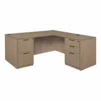 REGENCY Desk: Particle Board, Oak, 2 Pedestals, 5 Drawers, 60 in Overall Wd, 29 in Overall Ht (MPN LLDFP6030NO)